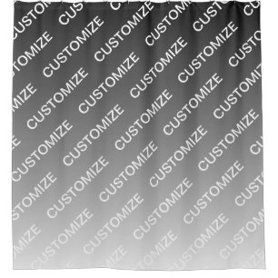 Rideaux De Douche Ombre & motif de texte (couleur modifiable en gris