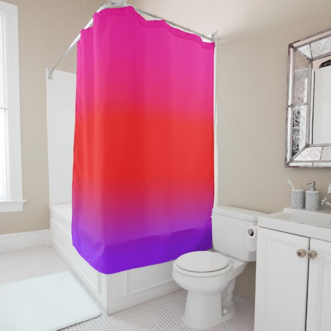Rideaux De Douche Ombre rouge violet magenta Festive (En situation)