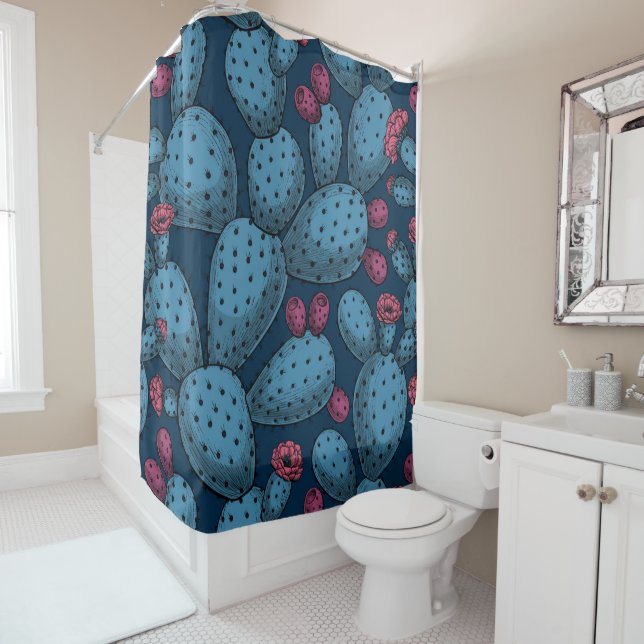 Rideaux De Douche Opuntie de floraison (En situation)