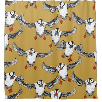 Rideaux De Douche Or des Puffins de l'Atlantique
