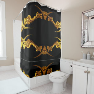 Rideaux De Douche Or Liquide Total Noir Monochrome Christi Hydratati