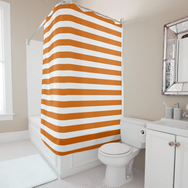 Rideaux De Douche Orange barrée (En situation)