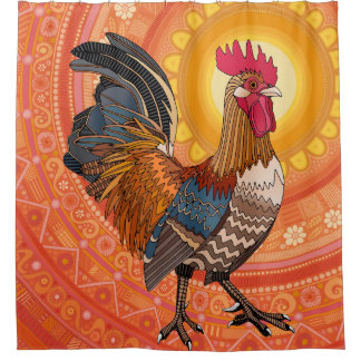 Rideaux De Douche orange de coq