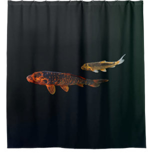Rideaux De Douche Orange Koi et Gold Koi