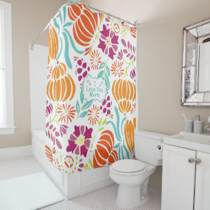 Rideaux De Douche Orange rose violet Aqua bleu motif floral