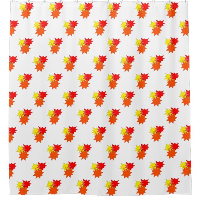 Rideaux De Douche Orange rouge Jaune éclatement (Devant)