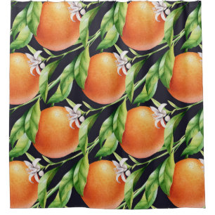 Rideaux De Douche Oranges aquarelles : Motif sans arôme