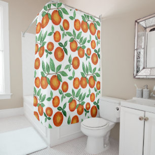 Rideaux De Douche Oranges d'été Motif d'aquarelle d'agrumes