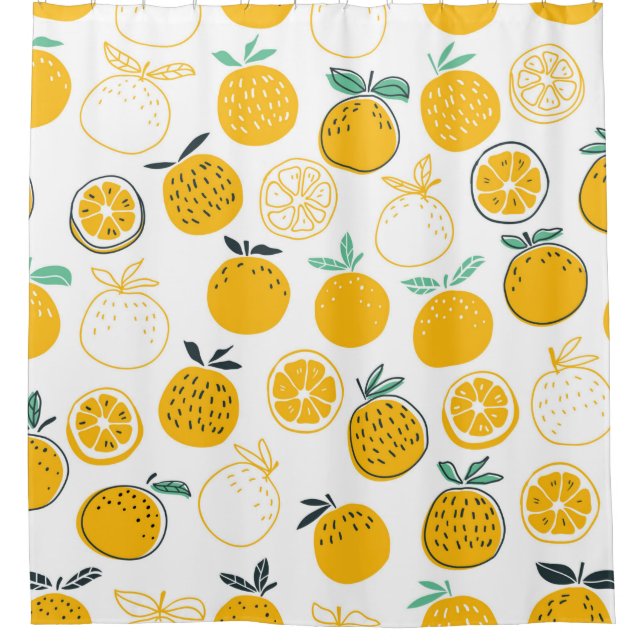 Rideaux De Douche Oranges fruits sans couture motif (Devant)