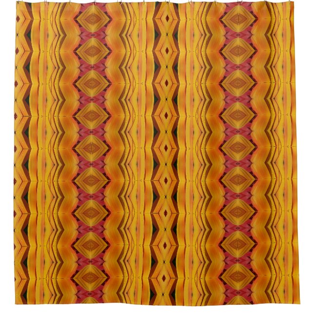 Rideaux De Douche Orangey Ikat (Devant)