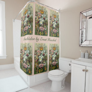 Rideaux De Douche Orchidées d'Ernst Haeckel, fleurs vintage de la fo