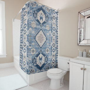Rideaux De Douche Oriental Antique Bleu Kilim Rug