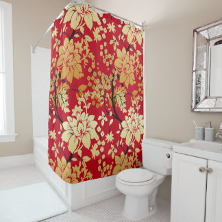 Rideaux De Douche Oriental Golden Flowers