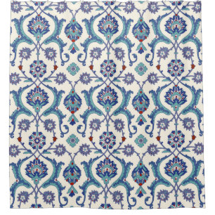 Rideaux De Douche Ornement floral : Motif arabe traditionnel.