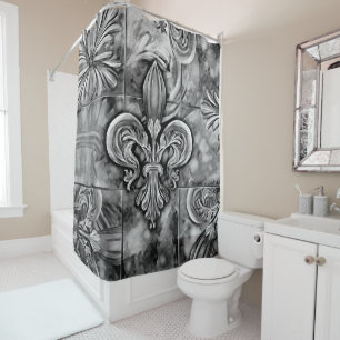 Rideaux De Douche Ornement Vintage de Fleur de lis