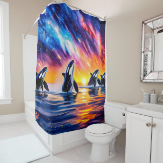 Rideaux De Douche Orques sous Galaxy Sky 02 Design par Rich AMeN
