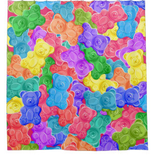 Rideaux De Douche Ours de gelée sucrée coloré, bonbons de gomme. Sea
