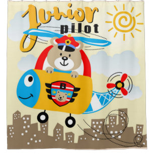Rideaux De Douche Ours pilote junior