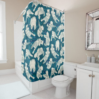 Rideaux De Douche ours polaire arctique bleu
