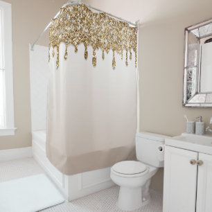 Rideaux De Douche Paillettes dorées Dégoulinant Glamour Féminin Tend