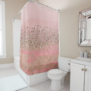 Rideaux De Douche Paillettes Rose Blush Princesse Indienne Marocaine
