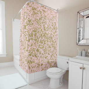 Rideaux De Douche Paillettes rose et or Glamour Féminin Moderne Écla