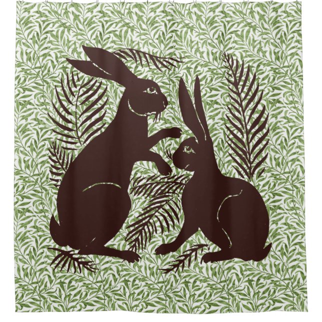 Rideaux De Douche Paire Art nouveau de lapins De Morgan et Morris (Devant)