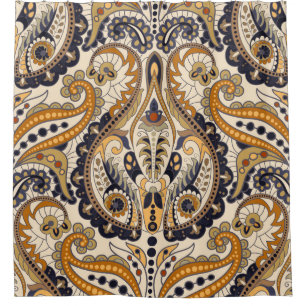 Rideaux De Douche Paisley Floral : Conception colorée et transparent