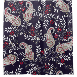 Rideaux De Douche Paisley indien traditionnel, motif sans soudure.