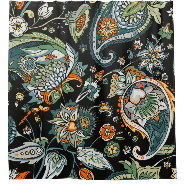Rideaux De Douche Paisley oriental : motif traditionnel turc. (Devant)