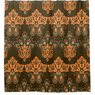 Rideaux De Douche Paisley Textile Asiatique : Floral Vintage Illustr