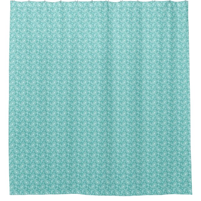 Rideaux De Douche Paisley Turquoise Moderne (Devant)