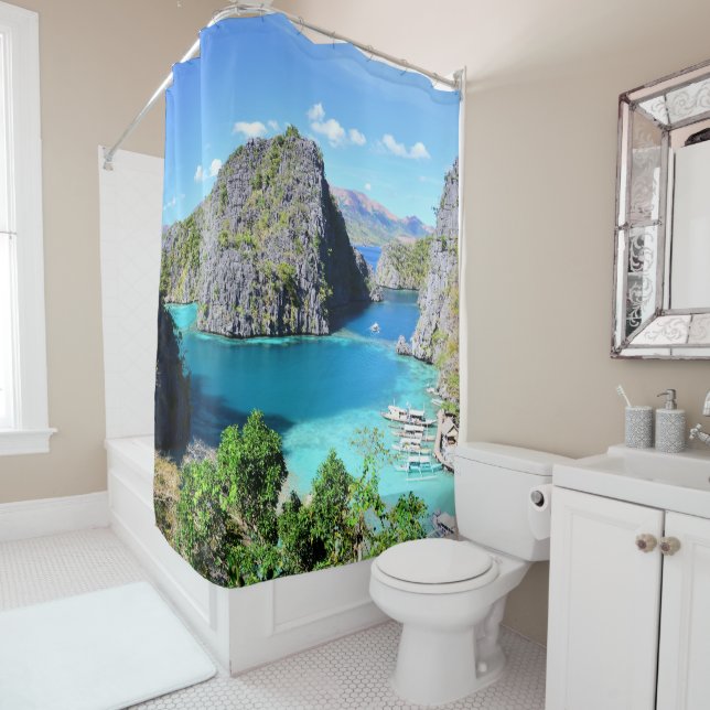 Rideaux De Douche Palawan Lagoon, Philippines (En situation)