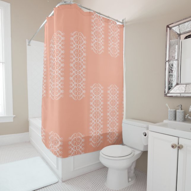 Rideaux De Douche Pale Orange Shower Curtain (En situation)