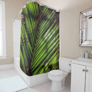 Rideaux De Douche Palm Frond, aiguilles de pin et ombres