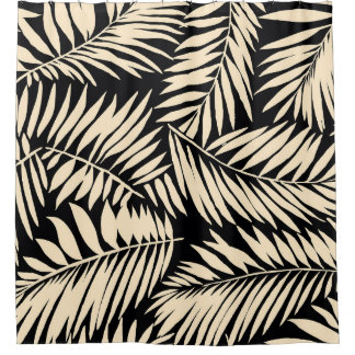 Rideaux De Douche Palm Leaf Vintage : Motif sans couture
