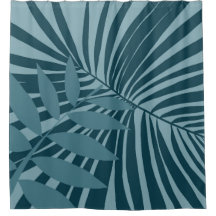 palme & feuille tropicale abstrait en gris vert bl