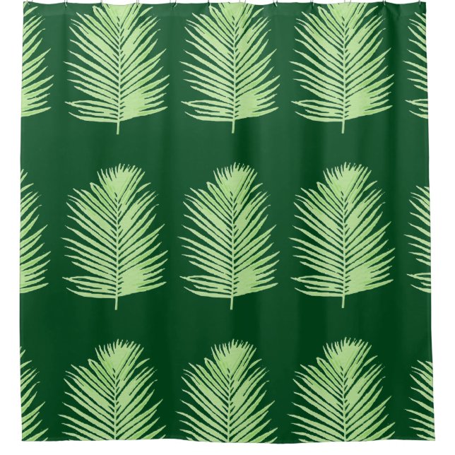 Rideaux De Douche palmier graphique feuille vert (Devant)