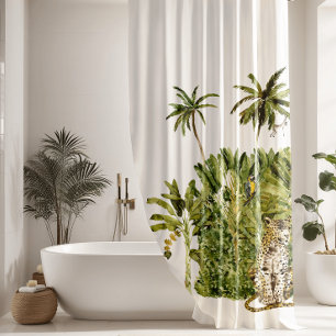 Rideaux De Douche Palmiers de la Jungle tropicale moderne
