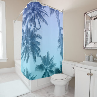 Rideaux De Douche Palmiers tropicaux Turquoise Gradient tendance