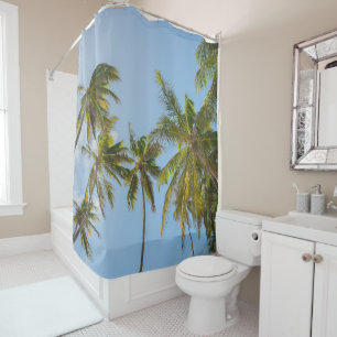 Rideaux De Douche Palmiers Tropicaux Vue Basse Maison