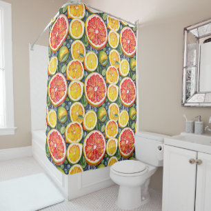 Rideaux De Douche Pamplemousse, Limon et Citrons Citrus Thématique
