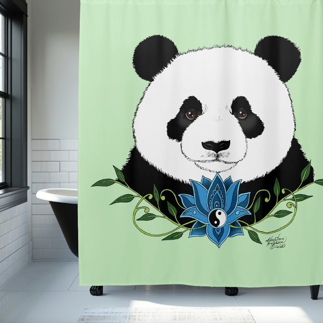 Rideaux De Douche Panda Bear Lotus (Créateur téléchargé)