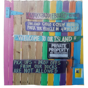 Rideaux De Douche Panneau coloré Welcome Island Carribean