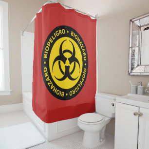 Rideaux De Douche Panneau d'avertissement de Biohazard
