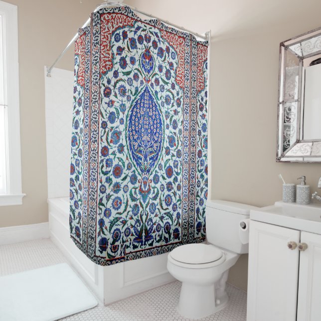Rideaux De Douche panneau iznik Vintage (En situation)