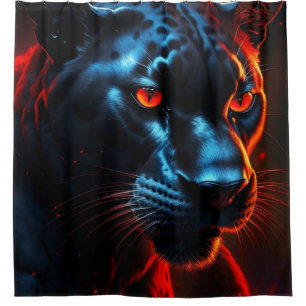 Rideaux De Douche Panthère noire rouge