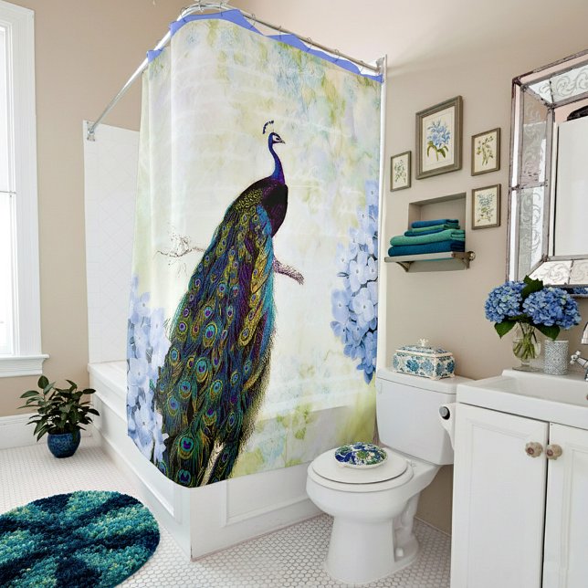 Rideaux De Douche Paon et hortensia (Créateur téléchargé)