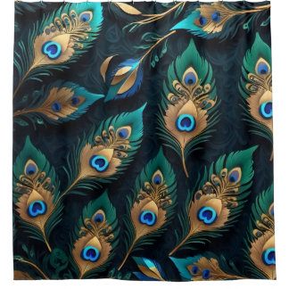 Rideaux De Douche Papercut Peacock Feathers Motif
