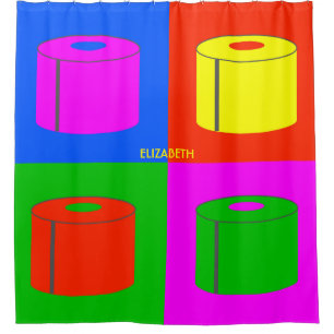 Rideaux De Douche Papier de toilette psychédélique rétro Pop Art